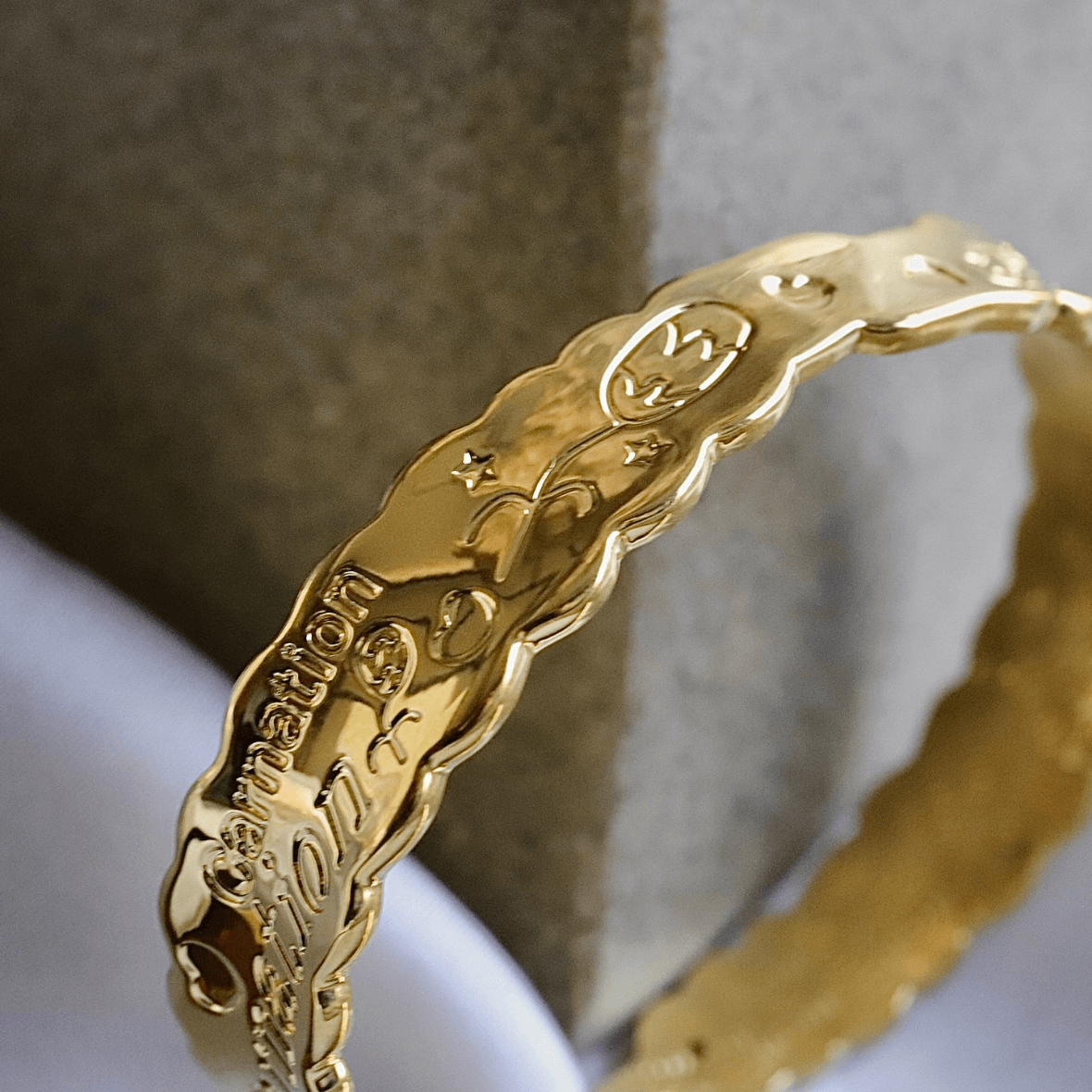 Modern Cut 18K Gold Plated Bangle