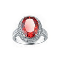 Big Red Stone Silver Ring