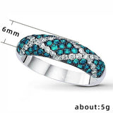 Blue And White Crossing Zircon Ring