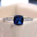 Square Blue Zircon Ring