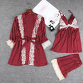 bridal silk gown - Burgundy bridal nighty