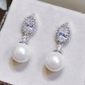 Cubic Zirconia Pearl Earrings