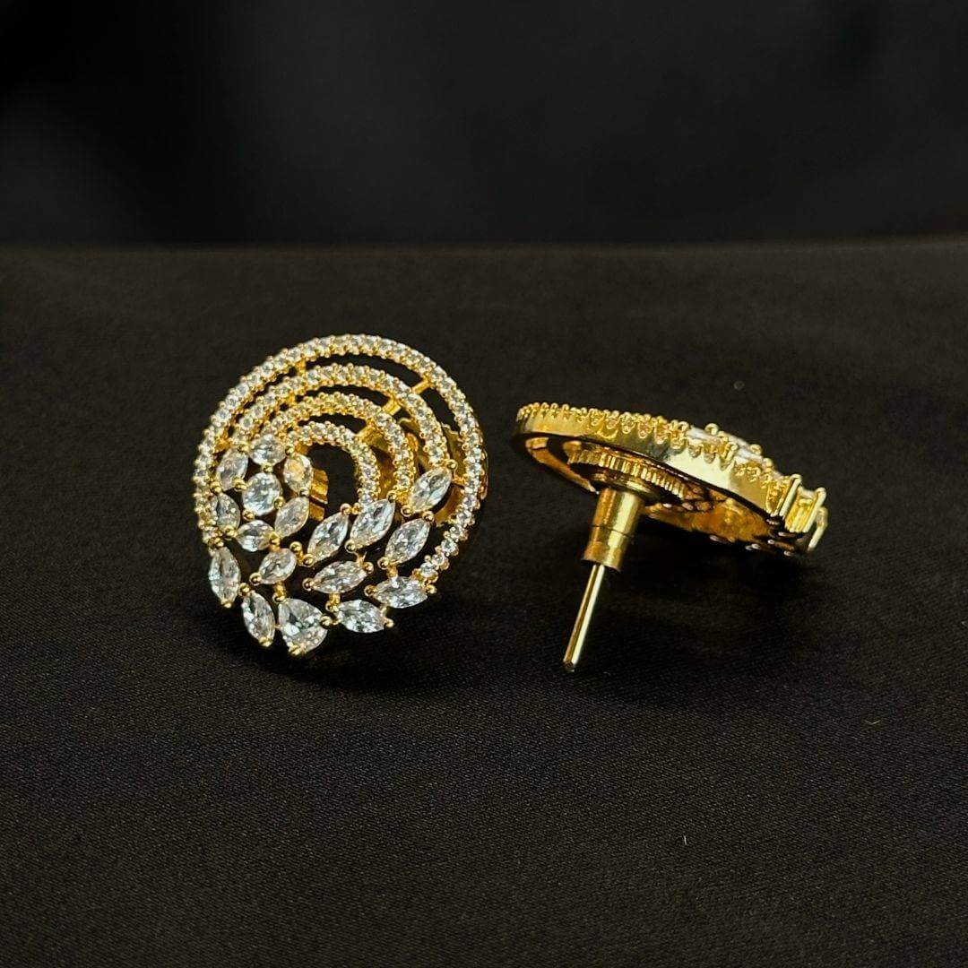 18K Gold Plated White Studs