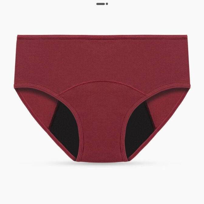 Comfortable Cotton Panty Women's Period Briefs - Wine Red