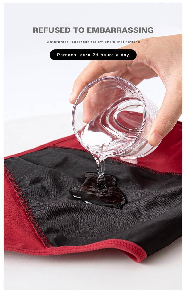 Comfortable Cotton Panty Women's Period Briefs - Wine Red