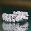 Crystal Cubic Zirconia Leaf Shape Ring