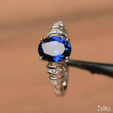 Crystal Shape Elegant Oval Engagement Ring