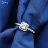 Cubic Zirconia Square Cut Diamond Ring
