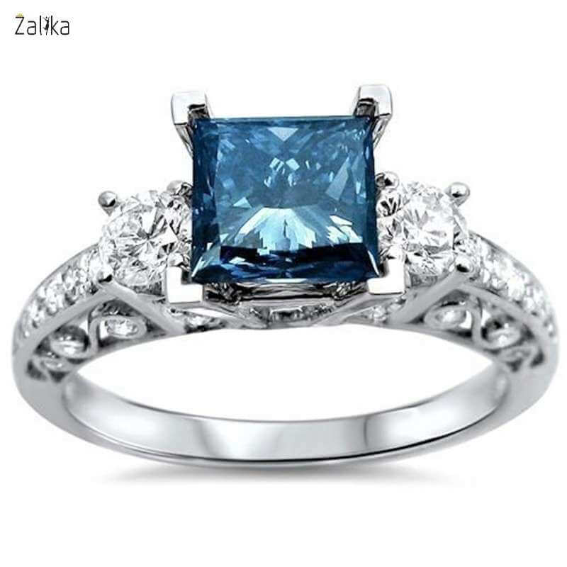 Dainty Square Royal Blue Ring