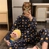 Comfortable Cotton Pajama Set - Dark Blue