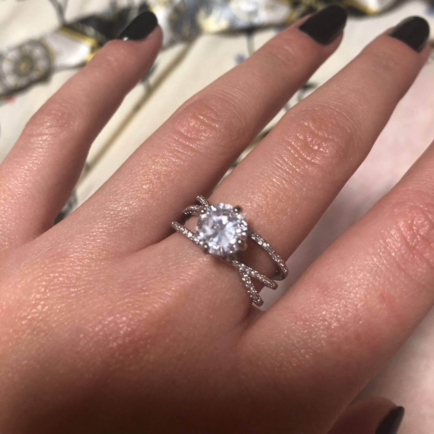 Delicate Cross Design 925 Silver Ring