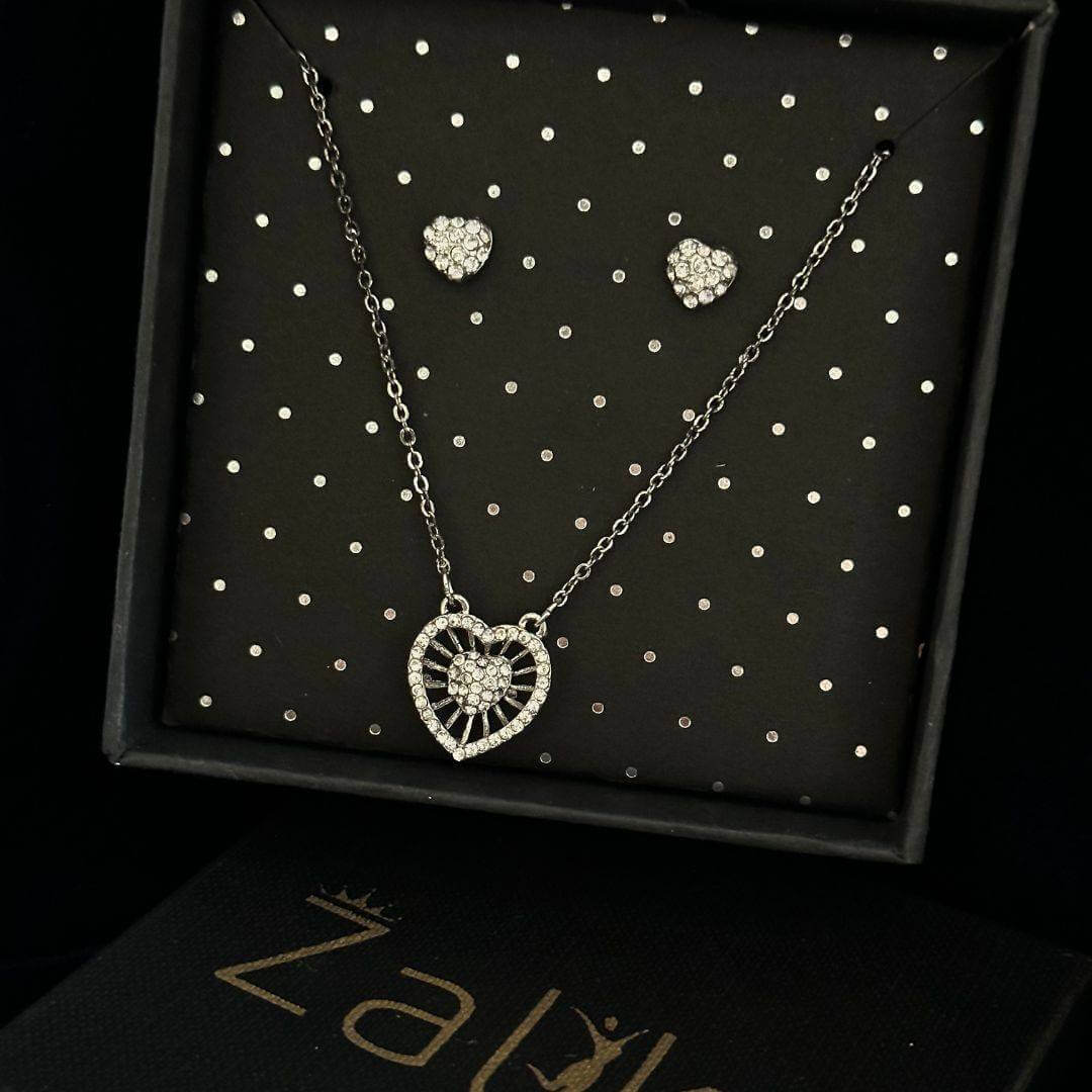 Double Heart Jewelry Set