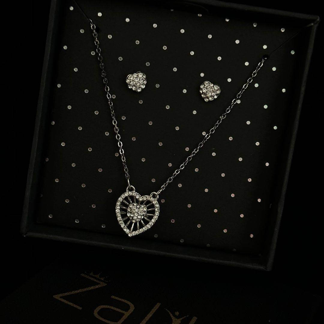 Double Heart Jewelry Set