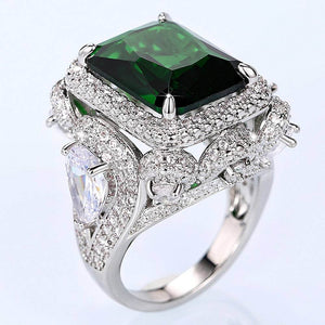 big rectangle 925 cocktails silver ring