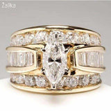 Trendy Big Marquise Zirconia Rings