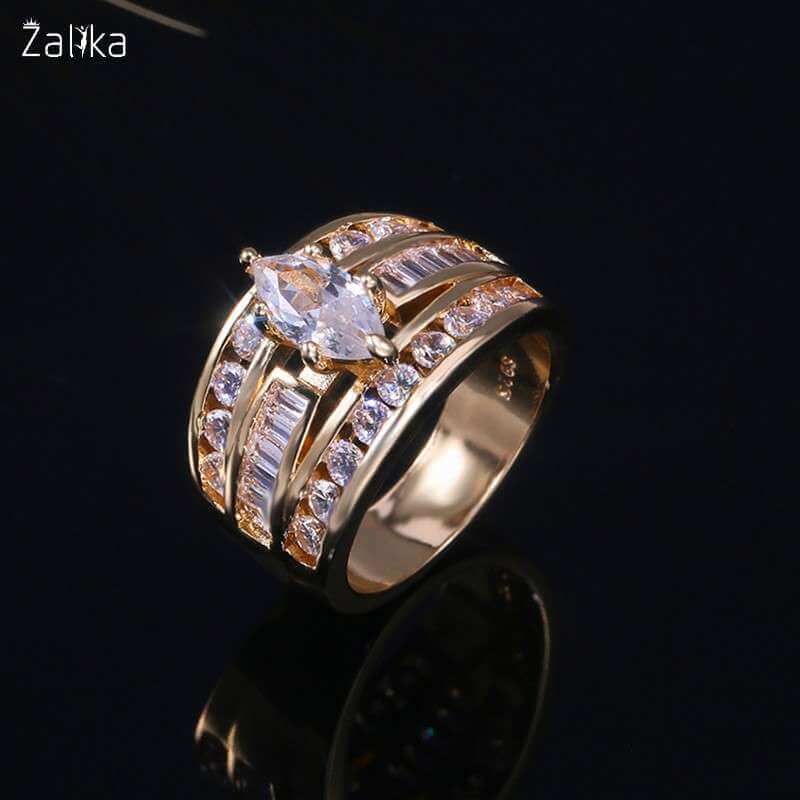 Trendy Big Marquise Zirconia Rings