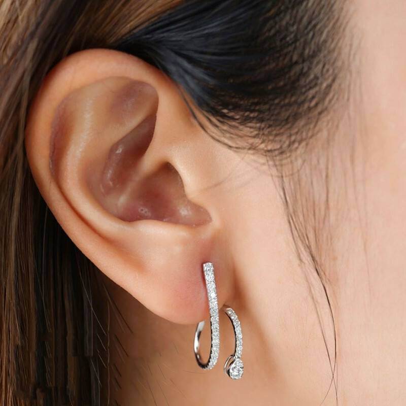 French Dainty Zircon Earrings