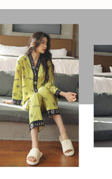 Luxury Silk Night Wear - Tenna Green