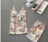 Silk Floral 2 Piece Net Wear - Gold