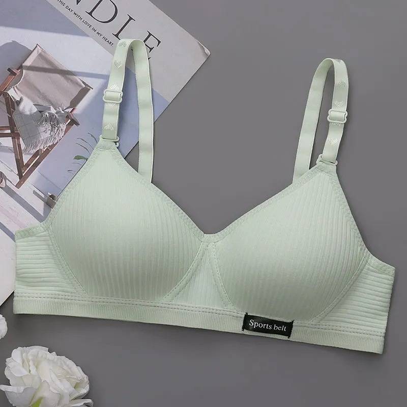 Cotton Bralette Seamless Bra - Green