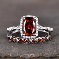 Garnet Diamond Ring Set