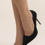 Round Bead Chain Cross Anklet for Girls