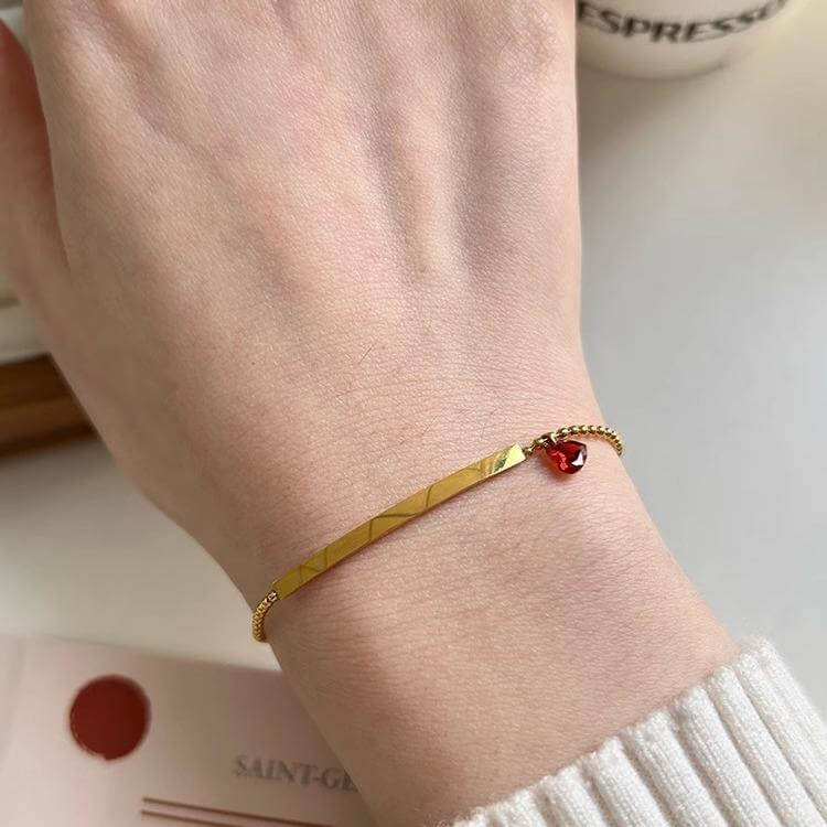 Red Heart Smooth  Bracelet