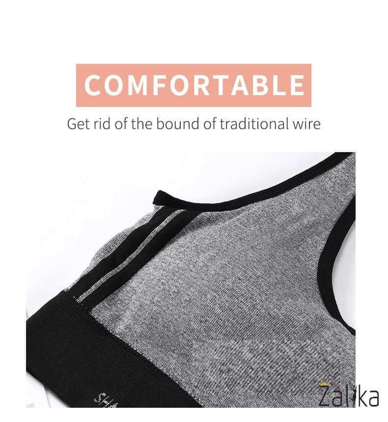 Fitness Letters Bralette Bra - Gray