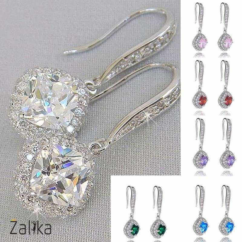Crystal Drop Zircon Earrings