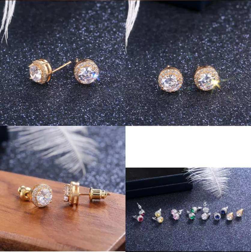 Beautiful Round Zircon Studs