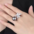 Flower Cocktail Adjustable Ring
