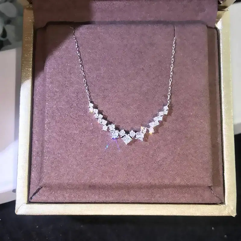 Stainless Steel Chains Elegant Crystal Necklace