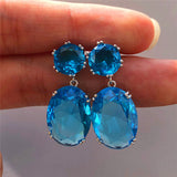 Sapphire Oval Drop Earrings