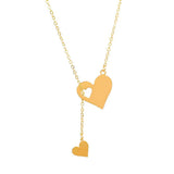 Double heart chain necklace