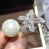 Flower Cocktail Adjustable Ring