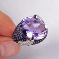 Luxury Large Oval Gemstones Ring