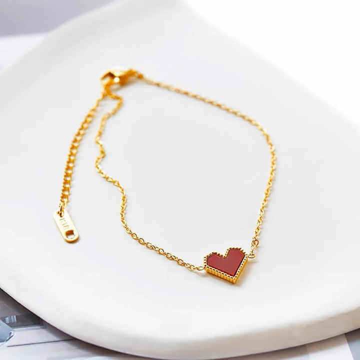 Red Heart Love Anklet