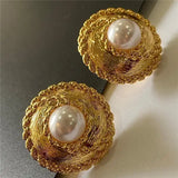 Elegant Round Pearl Earring