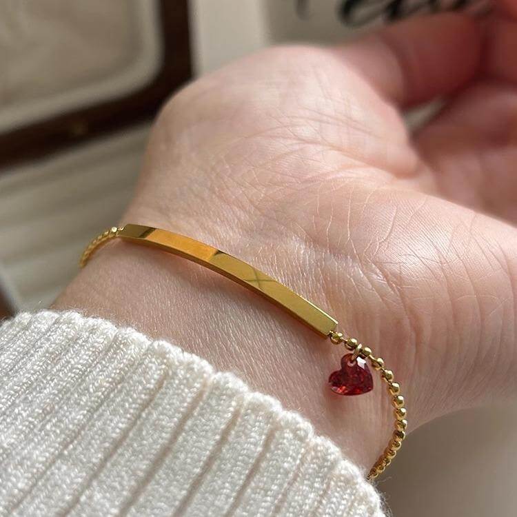 Red Heart Smooth  Bracelet