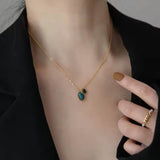 Green & black Natural Stone Necklace