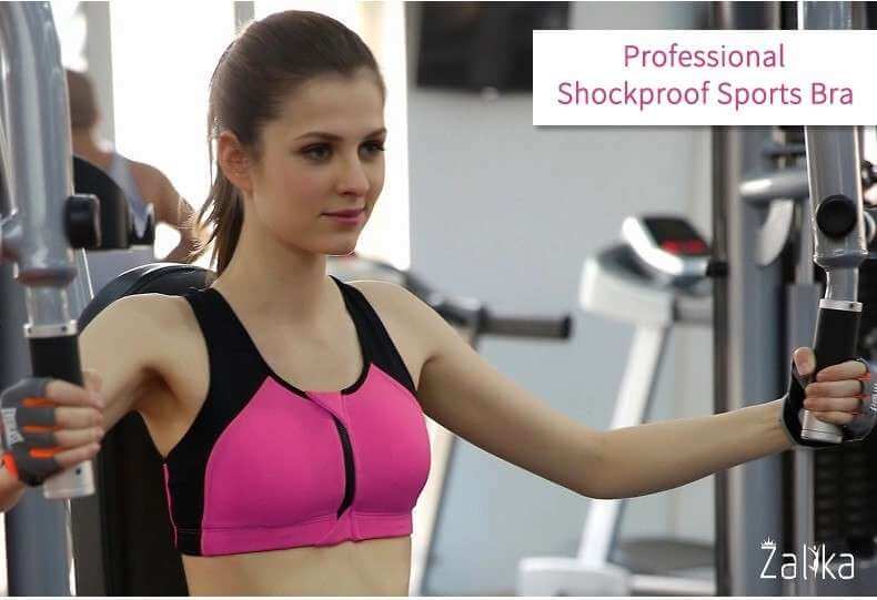 Fitness wear Front Zipper Yoga Bra - Fuchsia