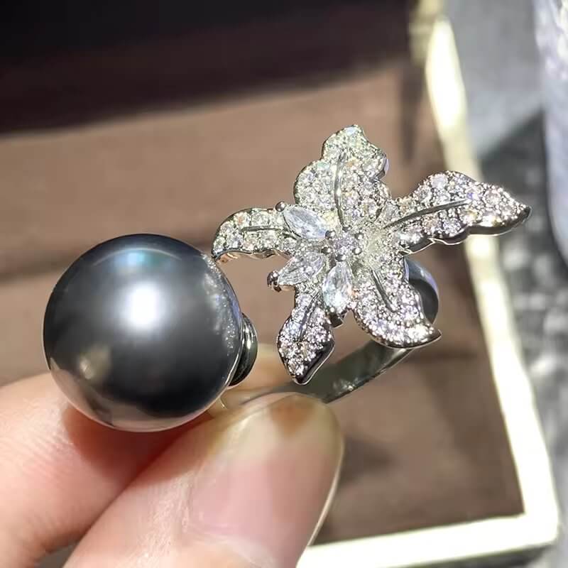 Flower Cocktail Adjustable Ring