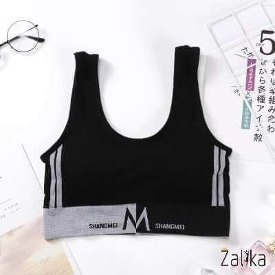 Fitness Letters Bralette Bra - Gray