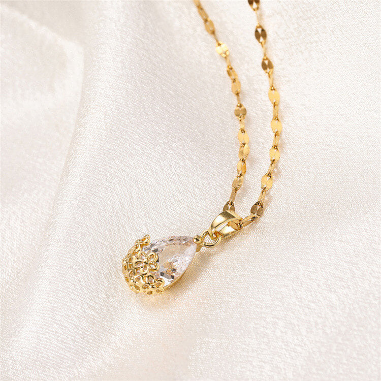 White water drop Charm Necklace