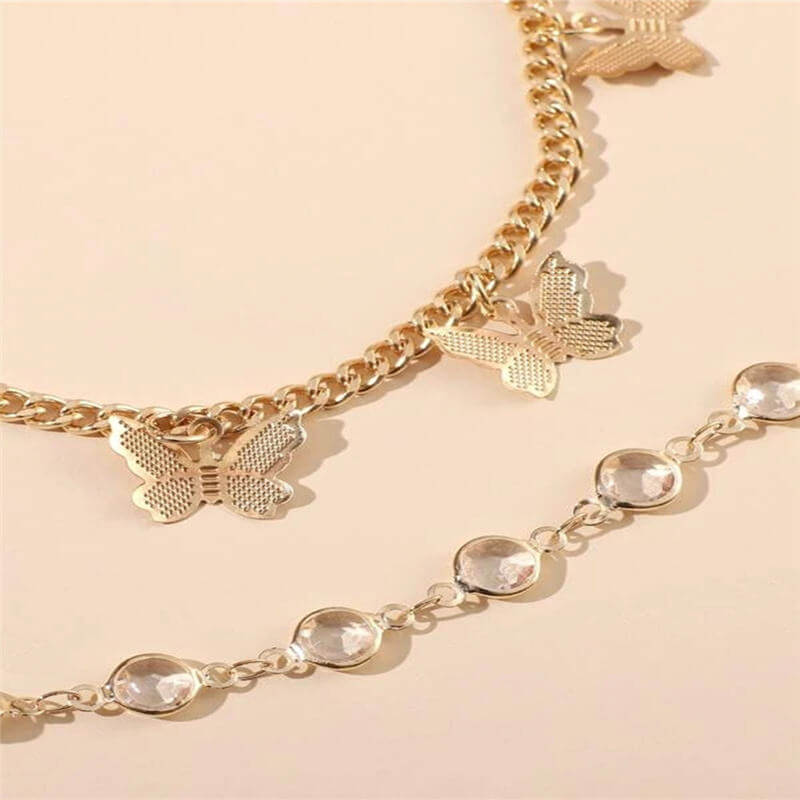Double-layer Butterfly Anklet