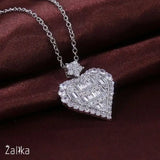 Heart shape Cubic Zirconia Charm Necklace