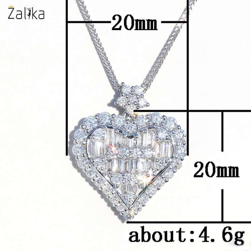 Heart shape Cubic Zirconia Charm Necklace