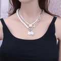 Pearl Pendant Multi Layered Necklace