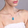 Exquisite Rectangle Shaped 925 Silver Plated Necklace