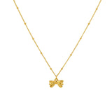 18K Gold Bow Necklace